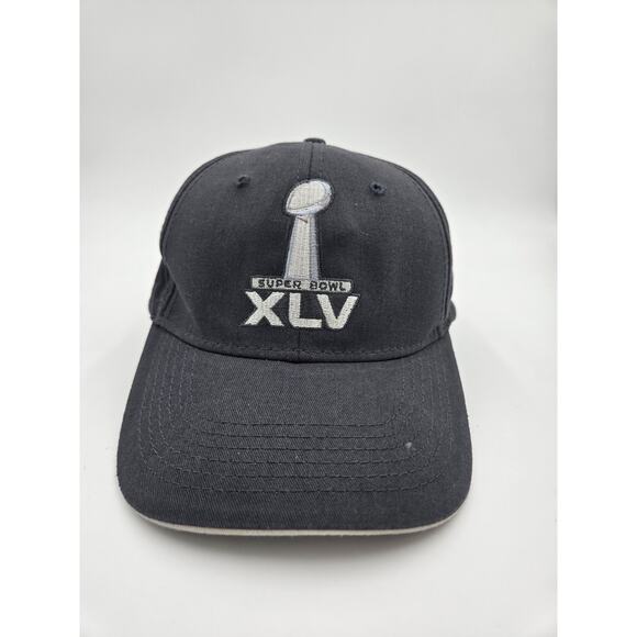 Super Bowl XLV NFL Strapback Hat Black Adjustable Embroidered Cap - Picture 1 of 5